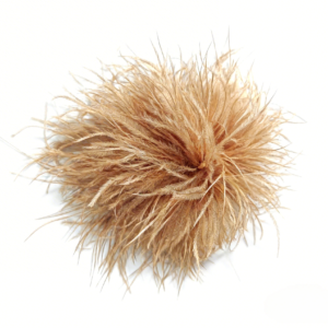 Coffee ostrich feather brooch