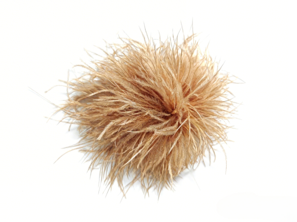 Coffee ostrich feather brooch