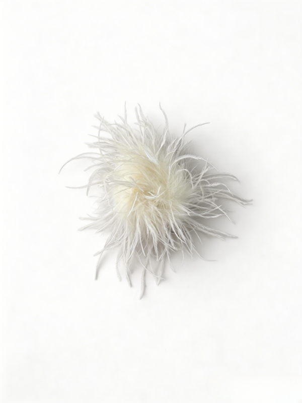 light apricot Turkey Marabou & Ostrich Feather Brooch Statement Accessory Evening events