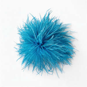 lake bule Ostrich Feather Brooch Exclusive Accessory for Gowns Unique Evening Dress Accessory for Dinners