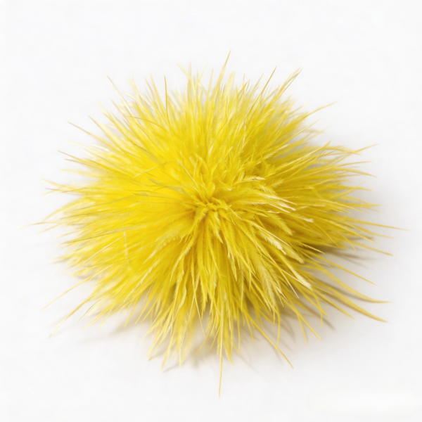 Bright Yellow Ostrich Feather Brooch