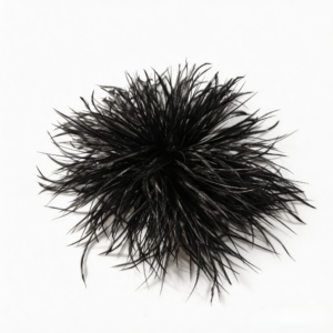 Elegant Black Ostrich Feather Brooch For Gala Dresses Hats Clutches
