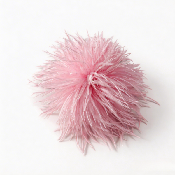 Sweet Pink Ostrich Feather Brooch Unique Feather Accessory for Dress Backpack Hat
