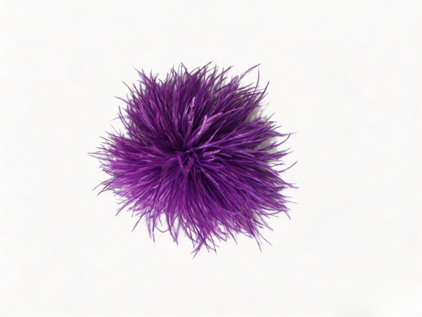 Purple Ostrich Feather Brooch,Hair Clip Elegant Hat Pin Vintage Style Accessory for Bag, Dress, Jacket