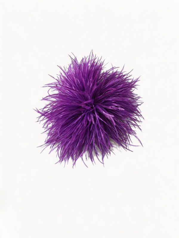 Purple Ostrich Feather Brooch,Hair Clip Elegant Hat Pin Vintage Style Accessory for Bag, Dress, Jacket