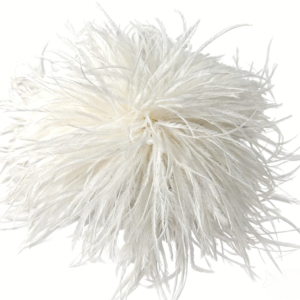 white ostrich feather Handmade Feather Corsage Vintage Hair Clip & Hat Embellishment   Wedding Accessory