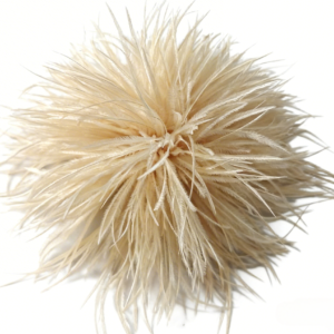 light khaki Ostrich Feather brooch Vintage Corsage Vintage Hair Clip & Hat Accessory