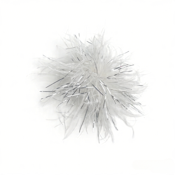 White Feather Brooch，Shimmer Marabou Ostrich Pin for All Occasion Outfits