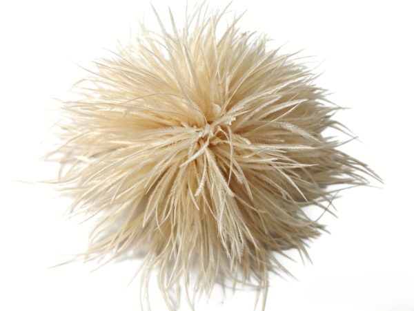 light khaki Ostrich Feather brooch Vintage Corsage Vintage Hair Clip & Hat Accessory