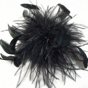 black Ostrich feather brooch-ostrich feathers fascinator,hat bag accessory，decorative hairpin, races,special event