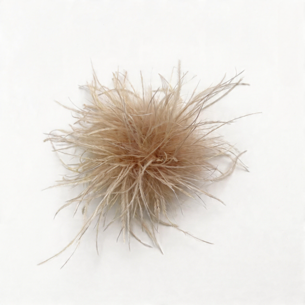 khaki Turkey Marabou & Ostrich Feather Brooch Statement Accessory Evening events