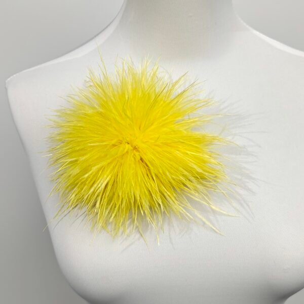 Bright Yellow Ostrich Feather Brooch
