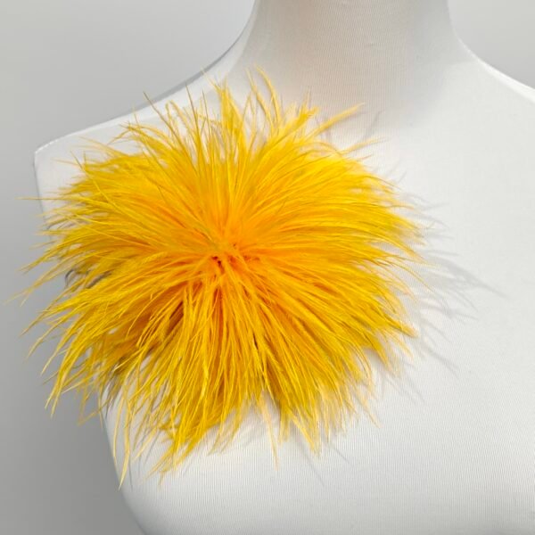 Luxury Gold Ostrich Feather Brooch  Handmade Unique Accessory