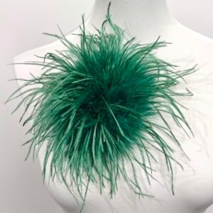 Dark green Turkey Marabou & Ostrich Feather Brooch Statement Accessory Evening events