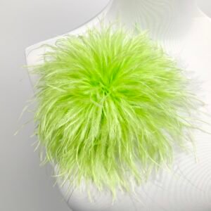 apple Green Ostrich Feather Brooch Natural Feather Pin Evening Gown Accessory