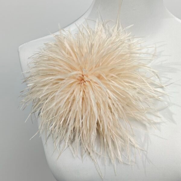 light khaki Ostrich Feather brooch Vintage Corsage Vintage Hair Clip & Hat Accessory