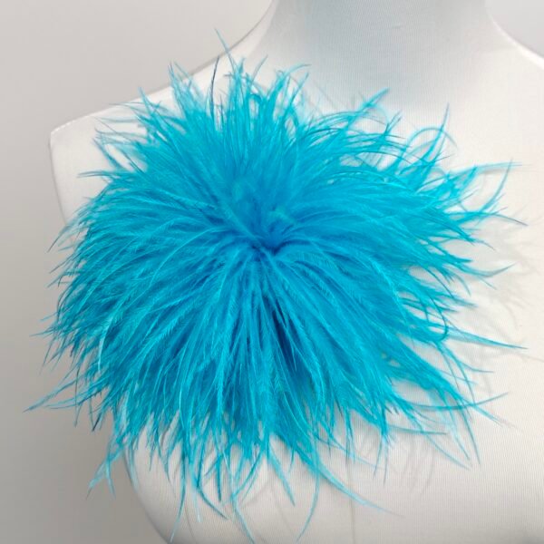 lake bule Ostrich Feather Brooch Exclusive Accessory for Gowns Unique Evening Dress Accessory for Dinners