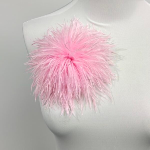 Sweet Pink Ostrich Feather Brooch Unique Feather Accessory for Dress Backpack Hat