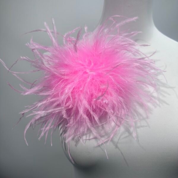 Pink Turkey Marabou & Ostrich Feather Brooch Statement Accessory Evening events